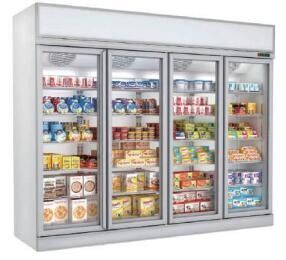 La puerta de cristal comercial se levanta la refrigeración por aire de las puertas 3200L R404a del congelador 4