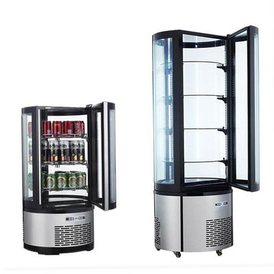 Encimera que gira el refrigerador de cristal comercial refrigerado de la puerta de la vitrina 100L de la torta