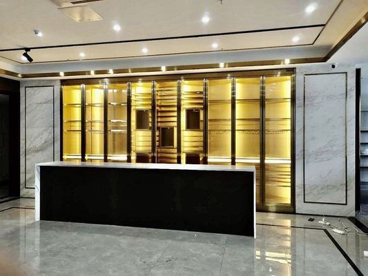 Gabinete de encargo inoxidable del vino de la puerta de cristal de la bodega del capítulo de acero