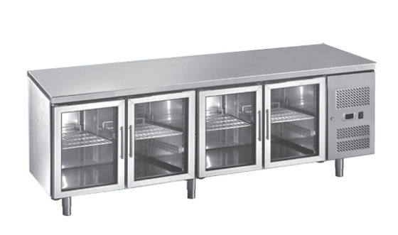 La barra trasera de acero inoxidable bajo contador con las puertas de cristal de la puerta 2/3/4 debajo del refrigerador contrario 282L ventiló el bocado
