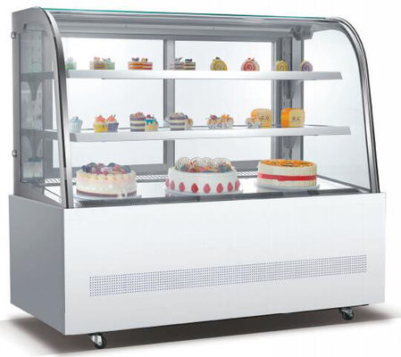 La vitrina de cristal curvada de la torta de la exhibición de la torta ventiló tiendas de enfriamiento de la panadería