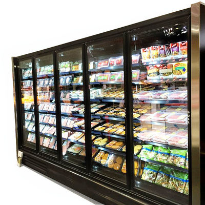 Del supermercado de las puertas de la puerta del congelador del refrigerador de cristal de cristal vertical de la puerta 3/4/5/6 autónomo
