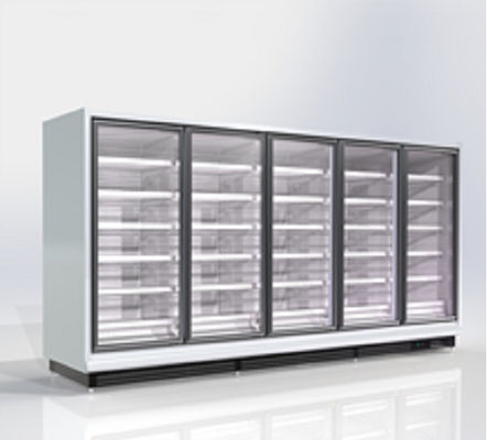 Tipo remoto de cristal comercial vertical 220V de la refrigeración por aire del congelador de la puerta R290