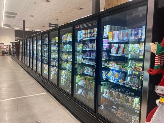 Baja temperatura 3 del congelador de cristal vertical autónomo de la puerta 4 5 6 puertas