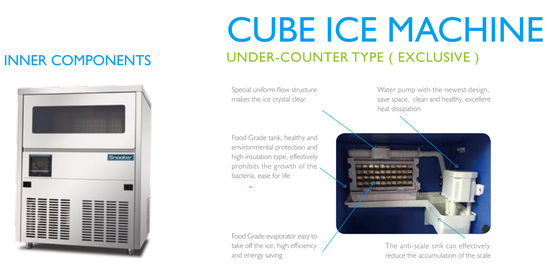 Máquina de hielo automática de bloque de las aguas residuales Sk-101b fuera de la conservación de alimentos libre del olor