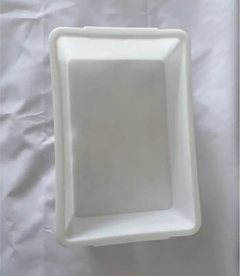 Supermercado de plástico espeso blanco Rectangular de almacenamiento bandeja de hielo de exhibición de alimentos caja de congelación