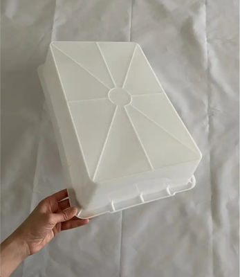 Cuenca de plástico de caucho blanco espeso Cuenca de tortuga Caja de plástico cuadrada Cuenca de lavado