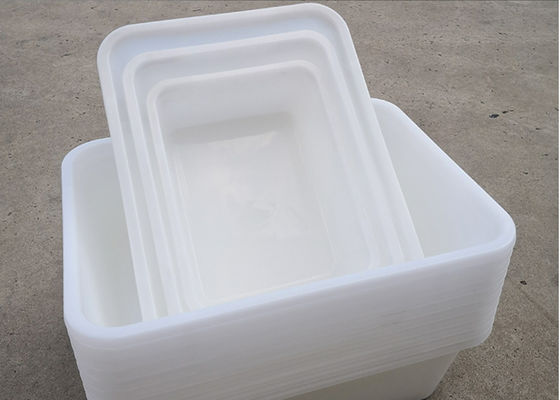Supermercado de plástico espeso blanco Rectangular de almacenamiento bandeja de hielo de exhibición de alimentos caja de congelación