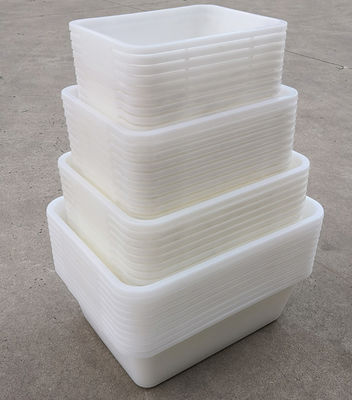 Supermercado de plástico espeso blanco Rectangular de almacenamiento bandeja de hielo de exhibición de alimentos caja de congelación