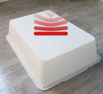 Caja de almacenamiento rectangular de plástico blanco sin tapa
