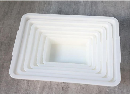 Cesta de plástico rectangular bandeja de hielo cuenca picante supermercado de almacenamiento caja de conservación