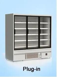Levántese el enchufe de cristal del congelador en el tipo refrigeradores verticales de la exhibición
