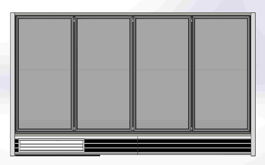 Congelador vertical el 10ft de la puerta de cristal autónoma 4 con 30&quot; puerta de cristal ancha