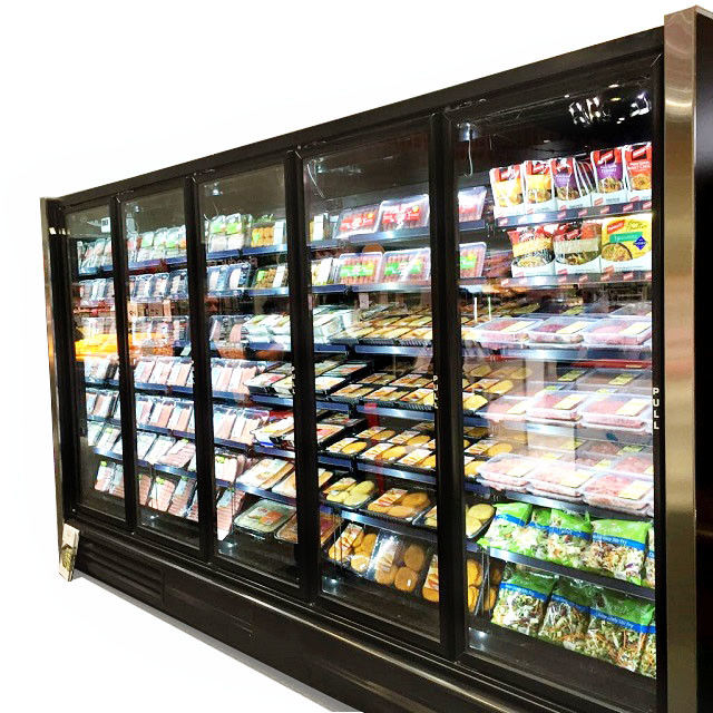 Una expendidora automática más fresca de la puerta de cristal vertical de 5 puertas autónoma para las frutas vegetales de la lechería de la producción de la carne