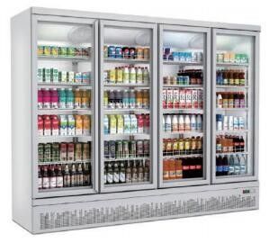 La puerta de cristal 110V/60Hz 220-240V del congelador vertical comercial tapa en el tipo UF2 para el helado