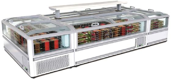 Enfriamiento estático de cristal del congelador 600L 700L 1000L del pecho de la puerta de la versión de gama alta
